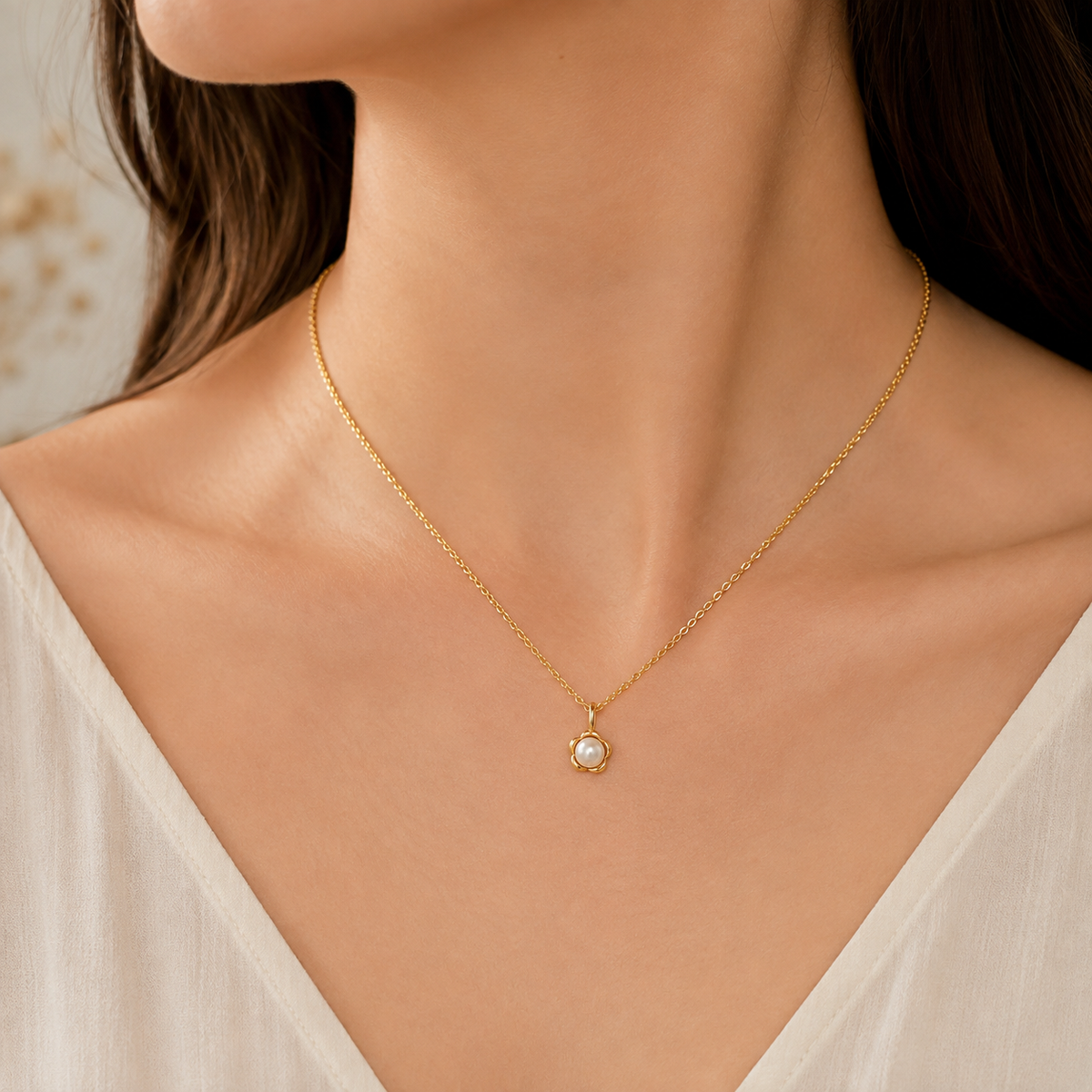 Pearl Flower Pendant Necklace for Women | ZOFIYA
