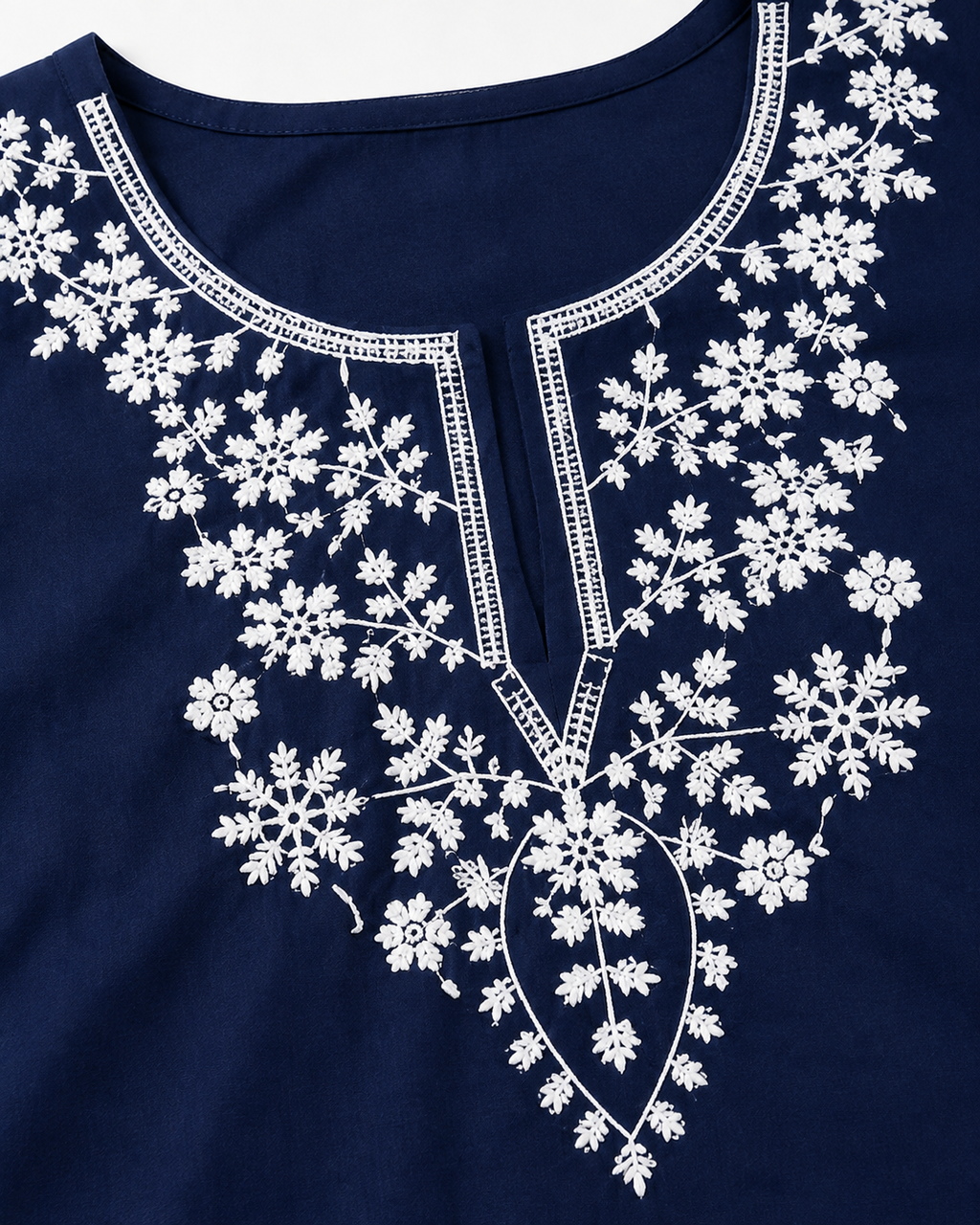 Women Rayon Chicken Embroidery Short Kurti