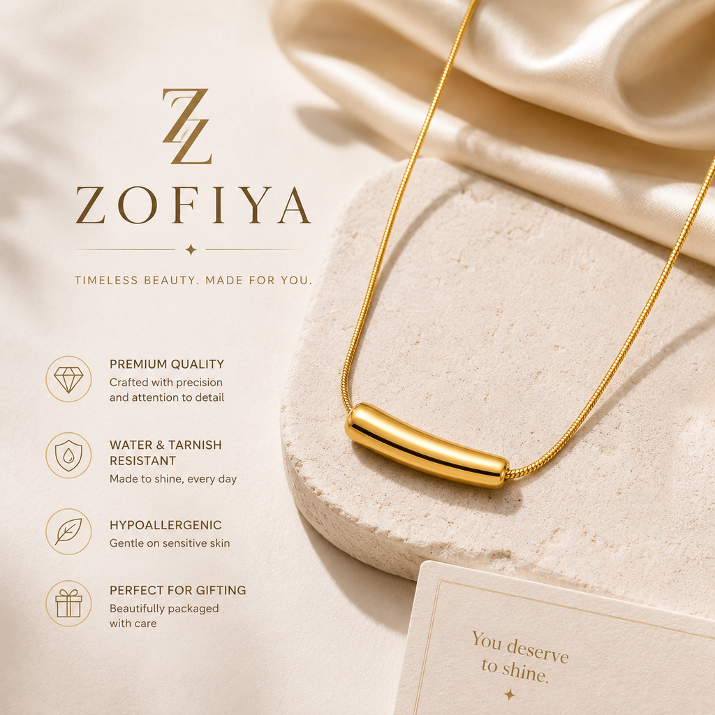 Gold Bar Pendant Necklace – Minimalist Everyday Jewelry for Women