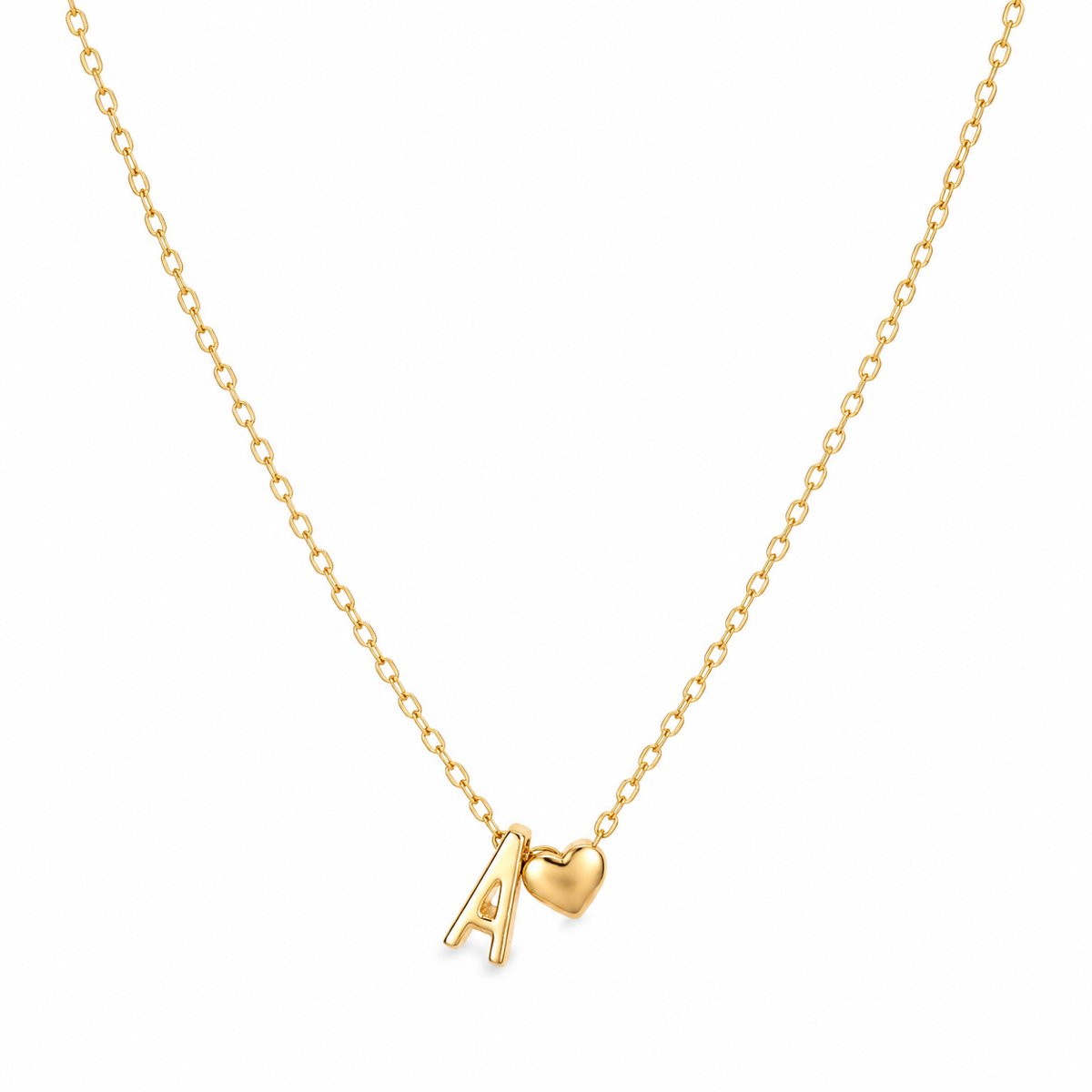 A Initial Heart Pendant Necklace