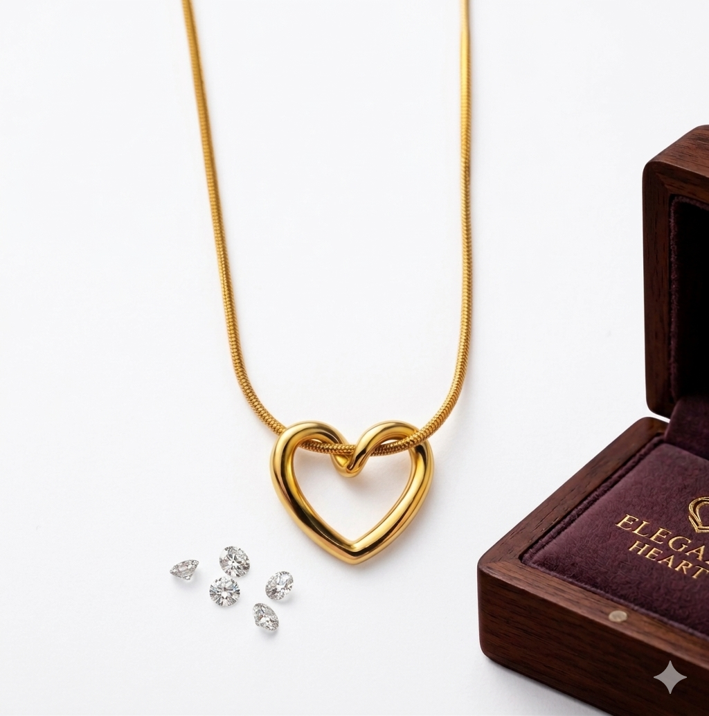ZOFIYA Gold Heart Necklace for Women | Minimalist Pendant Chain | Anti Tarnish Jewelry | Birthday Gift for Girls, Wife, Girlfriend