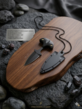 ZOFIYA Tactical Knife Pendant Necklace – Concealed Mini Blade EDC Survival Necklace for Men, Black Stainless Steel Chain