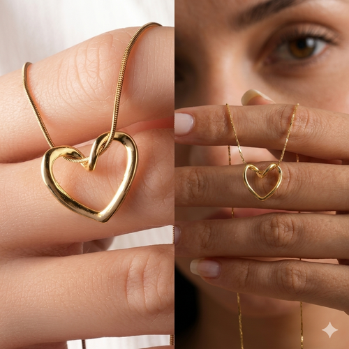 ZOFIYA Gold Heart Necklace for Women | Minimalist Pendant Chain | Anti Tarnish Jewelry | Birthday Gift for Girls, Wife, Girlfriend