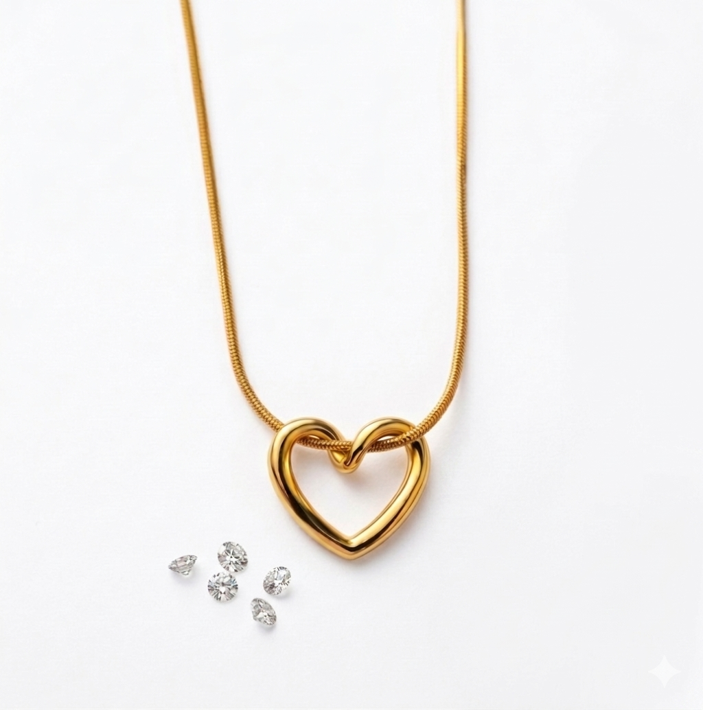 ZOFIYA Gold Heart Necklace for Women | Minimalist Pendant Chain | Anti Tarnish Jewelry | Birthday Gift for Girls, Wife, Girlfriend