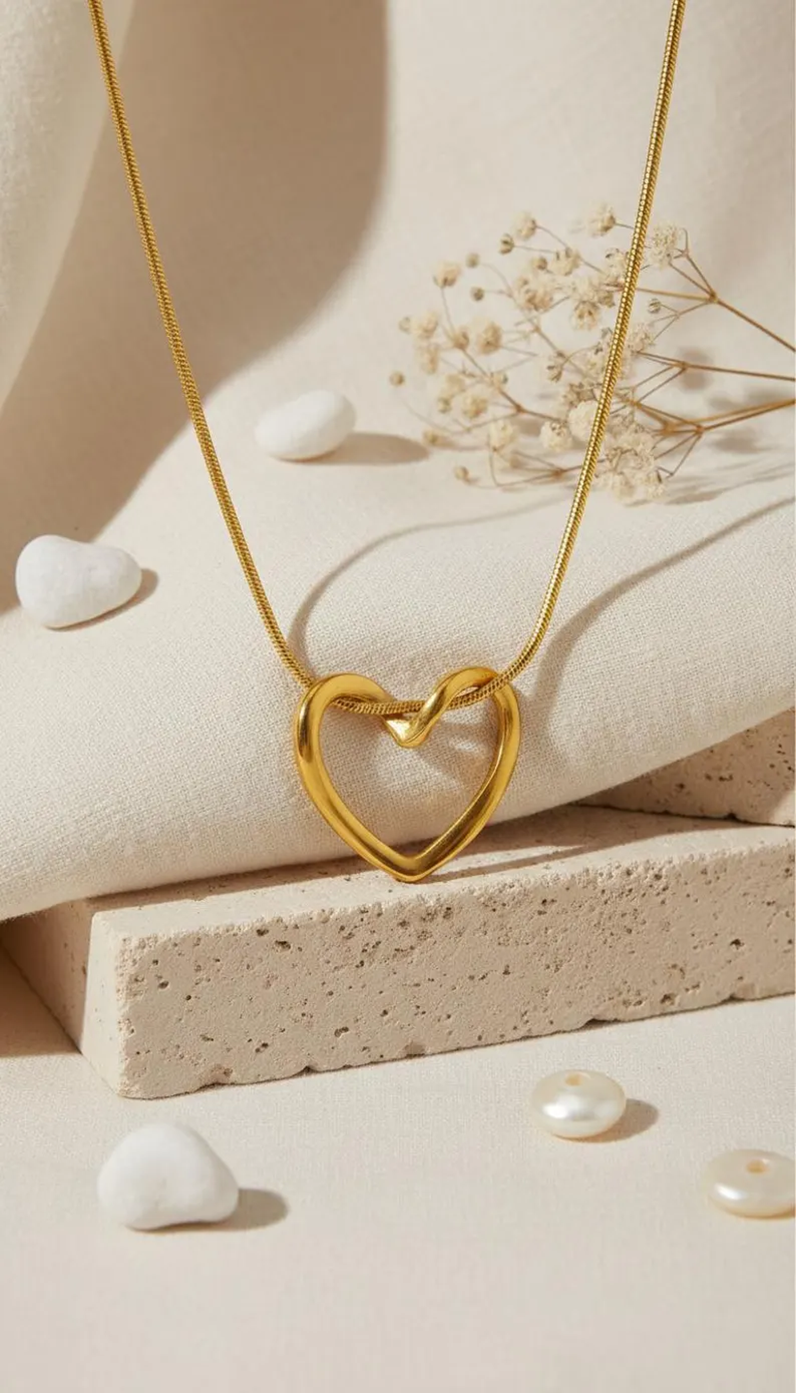 ZOFIYA Gold Heart Necklace for Women | Minimalist Pendant Chain | Anti Tarnish Jewelry | Birthday Gift for Girls, Wife, Girlfriend